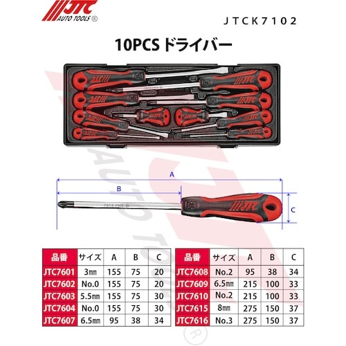 JTC 10PCS ドライバー