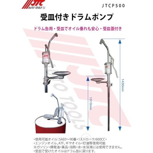 JTC 受皿付きドラムポンプ