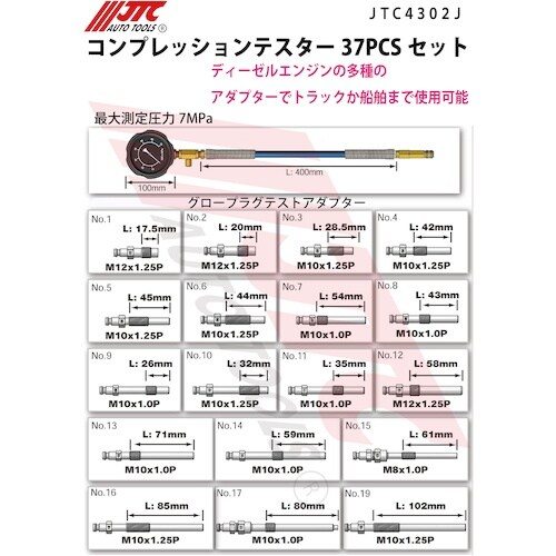 JTC コンプレッションテスター37PCSセット