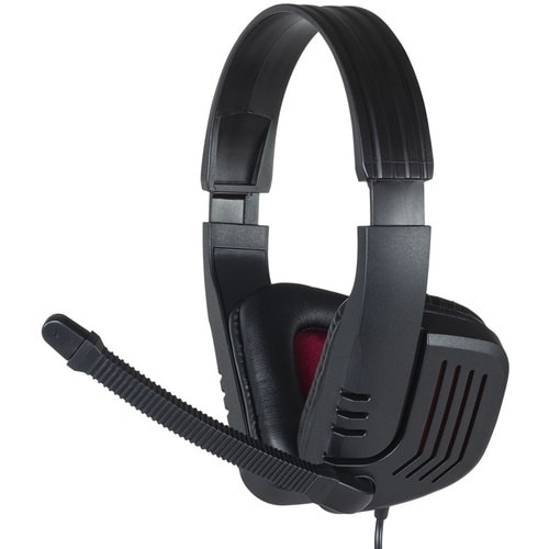 ナカバヤシ 4極ヘッドセット/ブラックxレッド