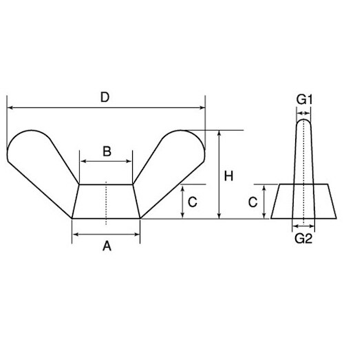 SUNCO 三価ホワイト 鍛造蝶ナット(1種)