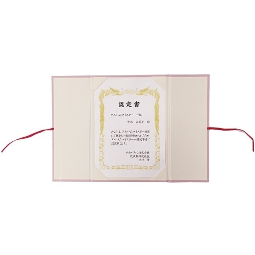 ナカバヤシ 証書ファイル観音開きリボン付きA4ブル