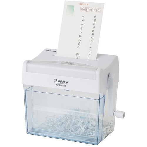 ナカバヤシ 2ウェイハンドシュレッダ201/ホワイ