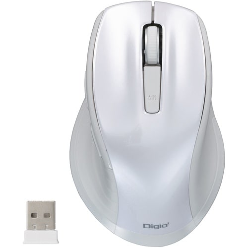 ナカバヤシ 大型無線静音5ボタンBlueLEDマウ