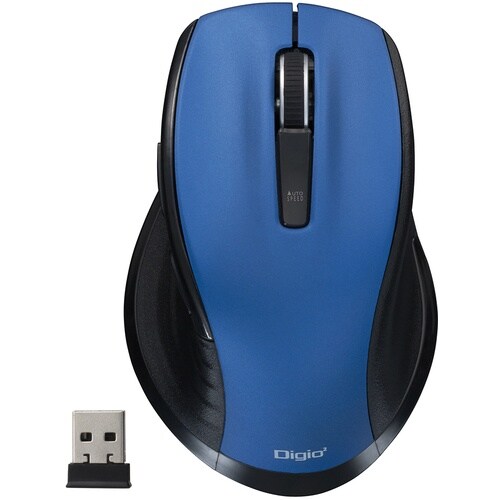 ナカバヤシ 大型無線静音5ボタンBlueLEDマウ