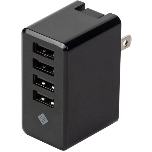 ナカバヤシ 4.8A 4ポートUSB充電器/BK