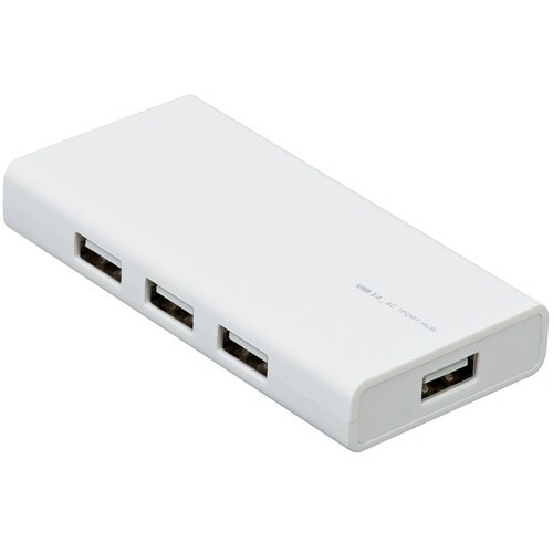 ナカバヤシ USB2.0AC7ポートハブホワイト