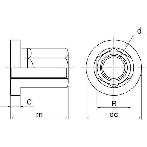 SUNCO 生地 ツバ付高ナット 平径12 3/8