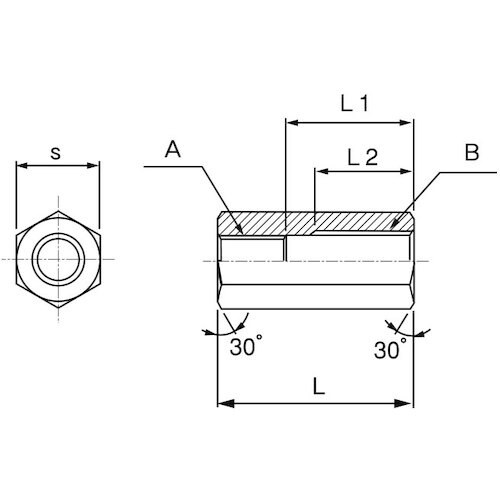 SUNCO 三価ホワイト 異径高ナット(B=17