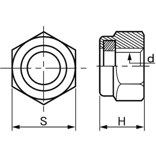 SUNCO 三価ホワイト ナイロンナット 1種 M