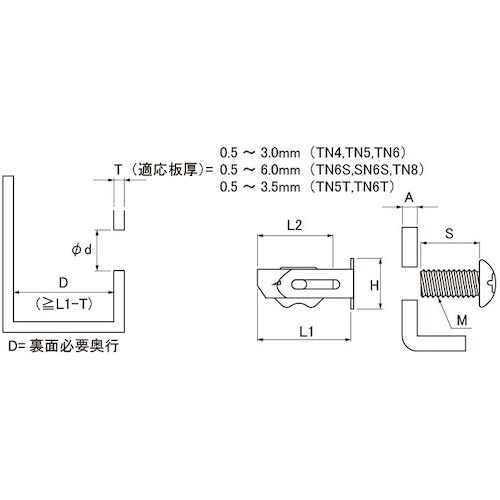 SUNCO ターンナット M6 TN−6 (1