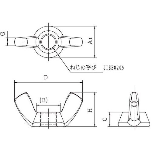 SUNCO ステン冷間蝶ナット OPG D=3