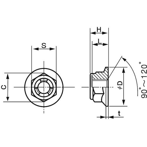 SUNCO SUS フランジステイブルナット 平径
