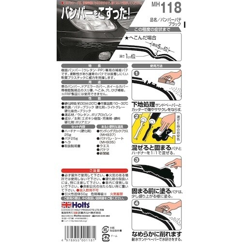 Holts MH118 バンパーパテ・ブラック 4