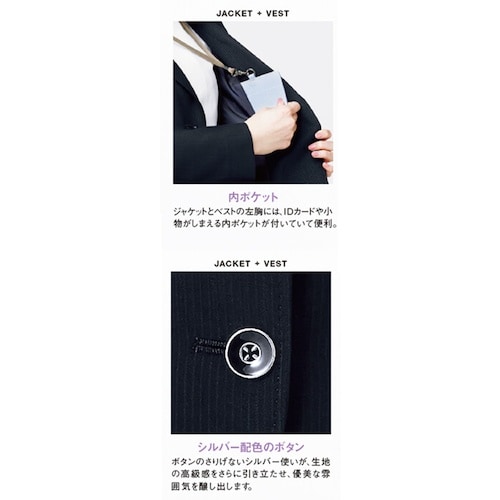 GROW シャンブレーストライプジャケット紺系15