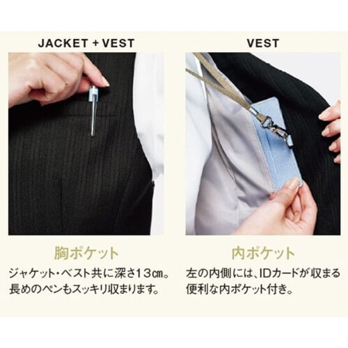 GROW グロッシーストライプベスト黒系09