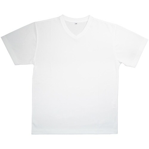 岡潮 吸汗速乾Vネックシャツ ホワイト L お得な