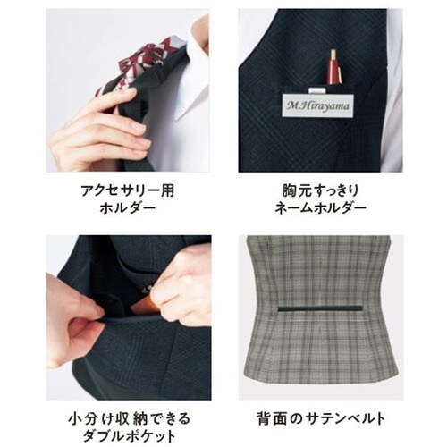 GROW グレンチェックベストネイビー系13