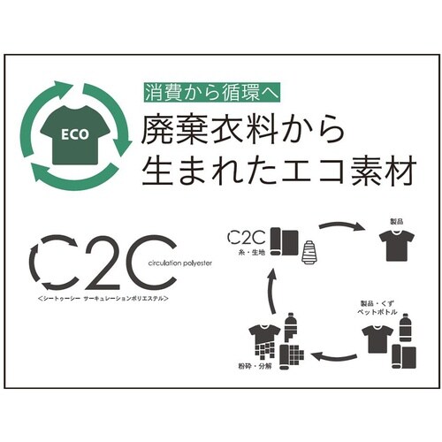 GROW リサイクル・ニットポロシャツ黒3L