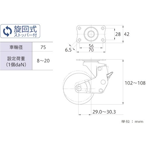YAHATA クッションキャスター935 BBL−