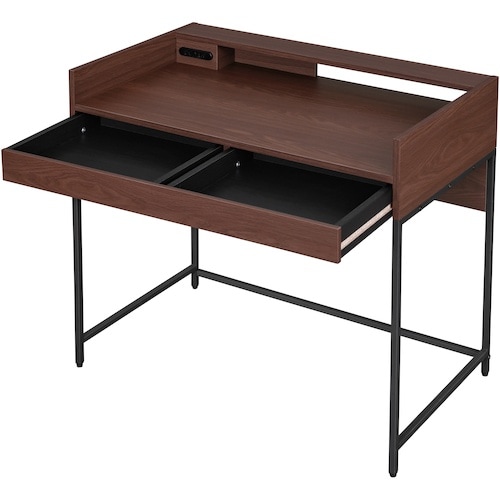 IRIS 296766 リビングデスク ウォールナ