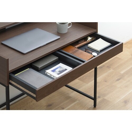 IRIS 296766 リビングデスク ウォールナ