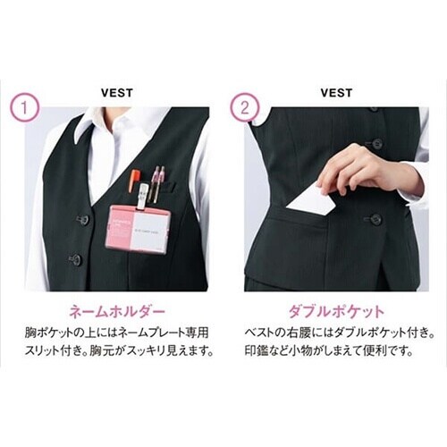 GROW ファイン・ピンストライプベスト紺系21