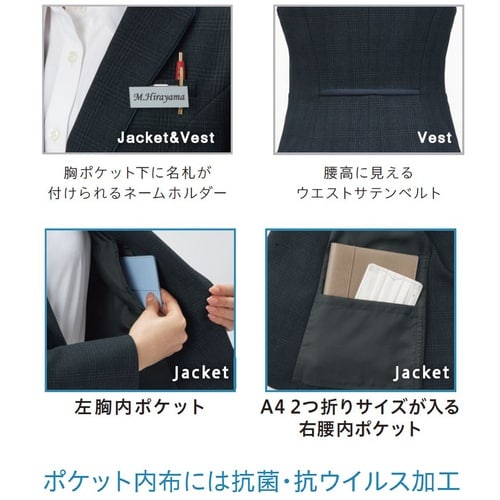 GROW グレンチェックジャケットネイビー系09