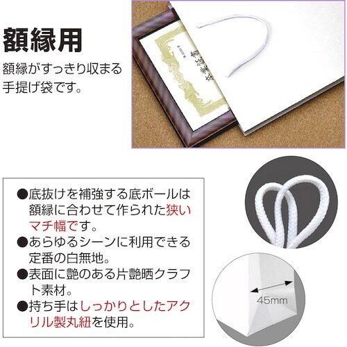 ササガワ 手提袋 額縁用 大 10P