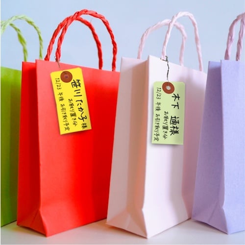 ササガワ カラー荷札 中 黄緑 一穴