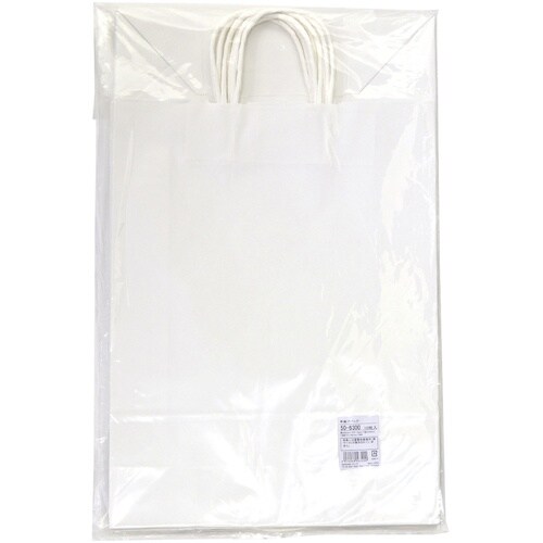 ササガワ 手提袋 白無地 10P