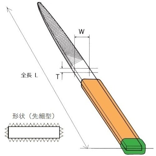 ツボサン 組ヤスリ 10本型 先細 油目 単品