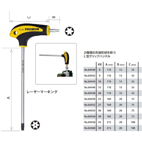 PROXXON Lグリップ トルクスレンチ10点セ