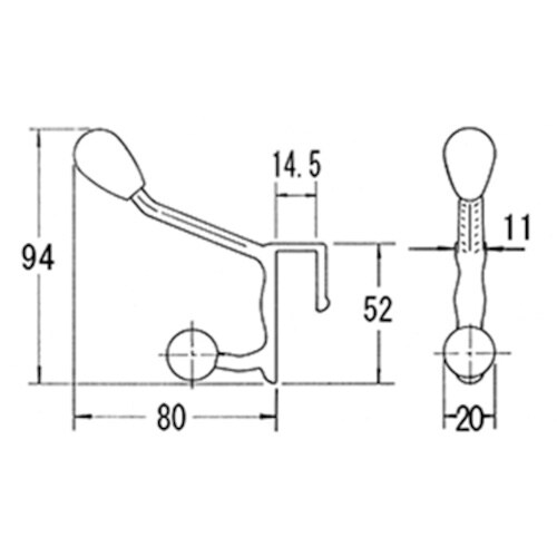 ニッサチェイン 960木ノ葉長押帽子掛 黒(30個