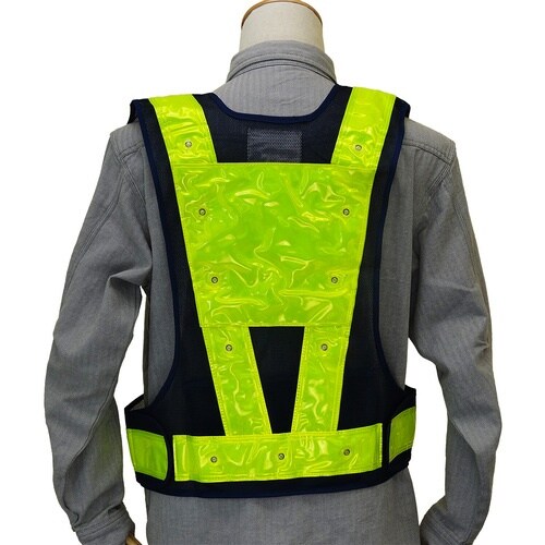 ミズケイ 多機能ベスト「光るんです」IU付(紺/黄