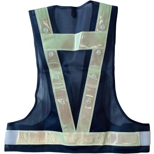 ミズケイ LED蓄光安全ベスト「ホタルック」<紺/