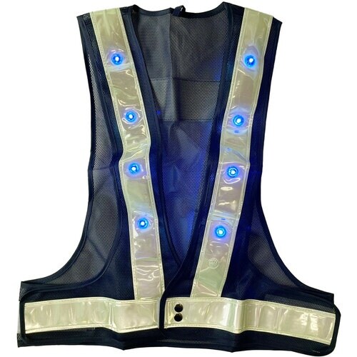 ミズケイ LED蓄光安全ベスト「ホタルック」<紺/