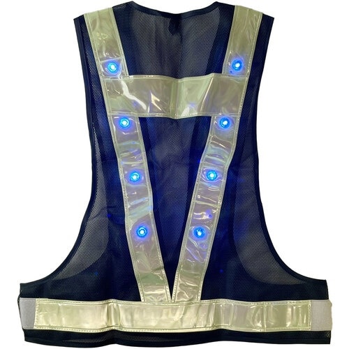 ミズケイ LED蓄光安全ベスト「ホタルック」<紺/