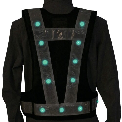 ミズケイ 多機能ベスト「光るんです」前・赤/後・緑