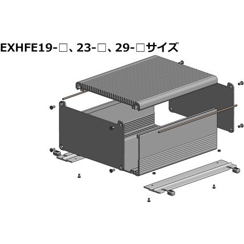 タカチ フランジ足付ヒートシンクアルミケース EM