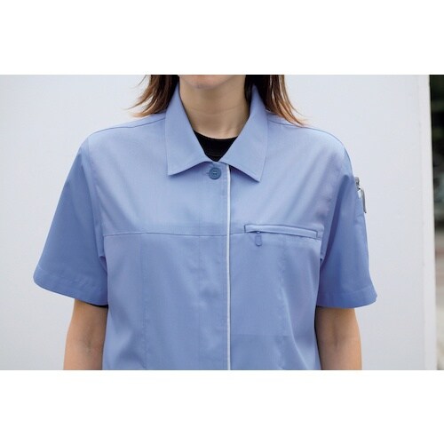 桑和 612 レディース長袖スモック ブルー M