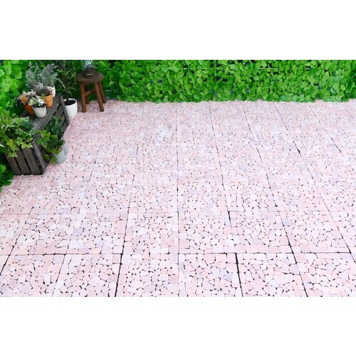 TASSCOM 天然石マット 6枚組 ピンク