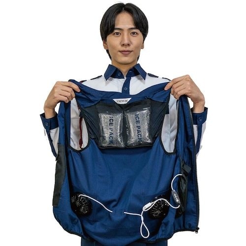 岡潮 空調付き安全ベスト(ウェアのみ)ポリエステル