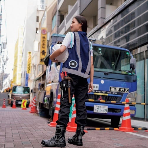 岡潮 空調付き安全ベスト(ウェアのみ)ポリエステル