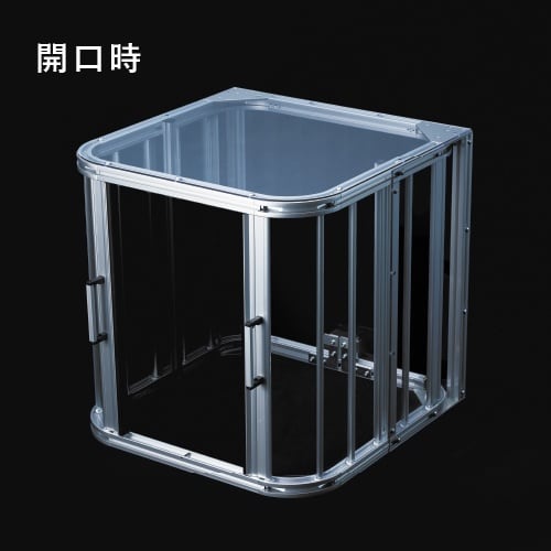 Isel ”シャッター式開閉構造のアルミフレーム”