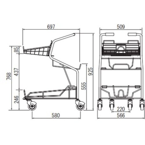 大和産業 カゴ3個載せカート PY983AE−C1
