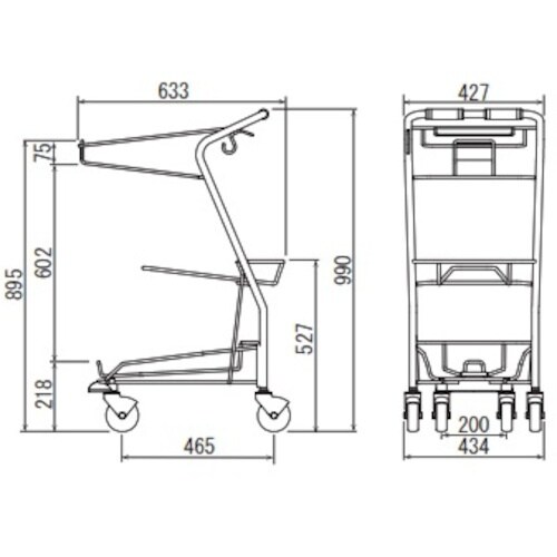 大和産業 カゴ3個載せカート YT99−C100