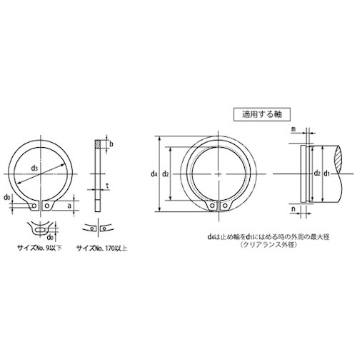 オチアイ ACP C形止め輪(軸用 オチアイ ST