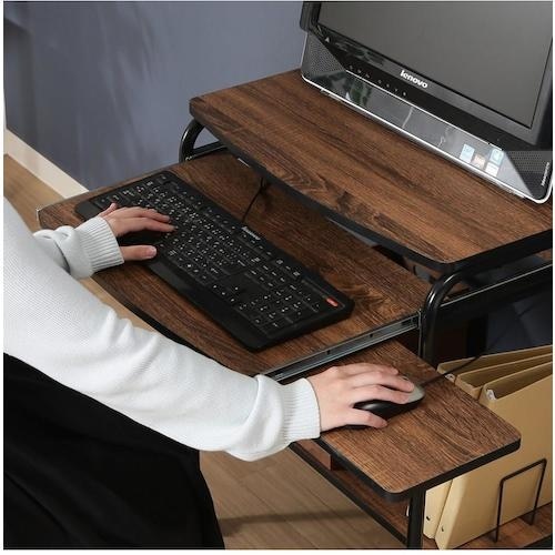 不二貿易 シンプルPCデスク フィット BR ブラ