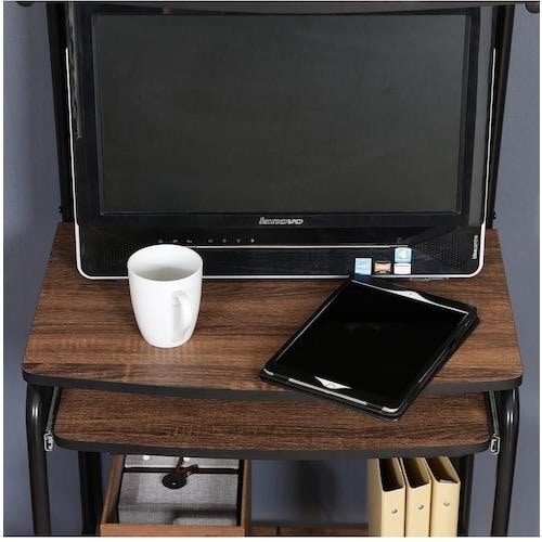 不二貿易 シンプルPCデスク フィット BR ブラ